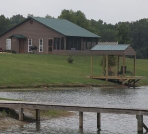 cabin view from the shoreline